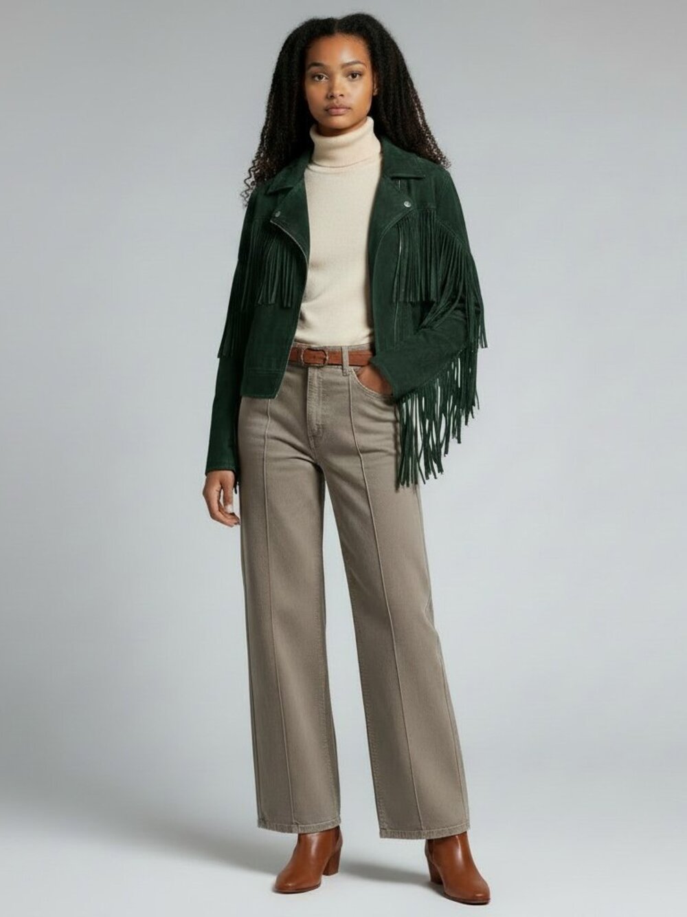 Zara tailored wide leg jeans Khaki size 0